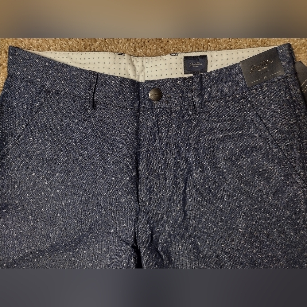 Good Man Brand Polka Dot Indigo Chino Shorts NWT - Picture 6 of 9